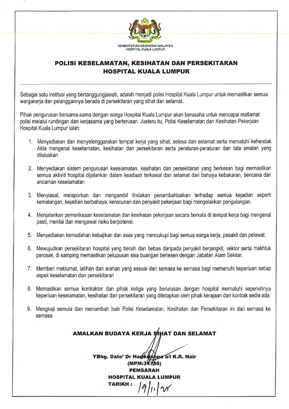 Polisi OSH 2024